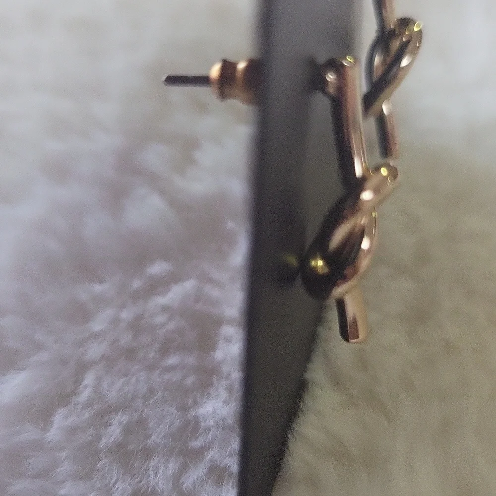 DKNY Gold Minimalist Knot Earrings